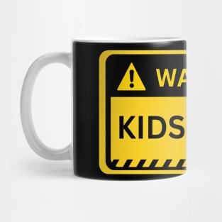 kids room- yellow warning sign Mug